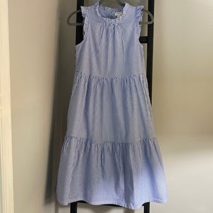 J Crew Factory - Banker Blue Tiered Midi Dress
